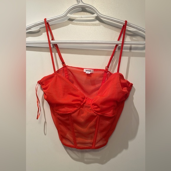 New garage mesh red crop top size Medium - Picture 1 of 2